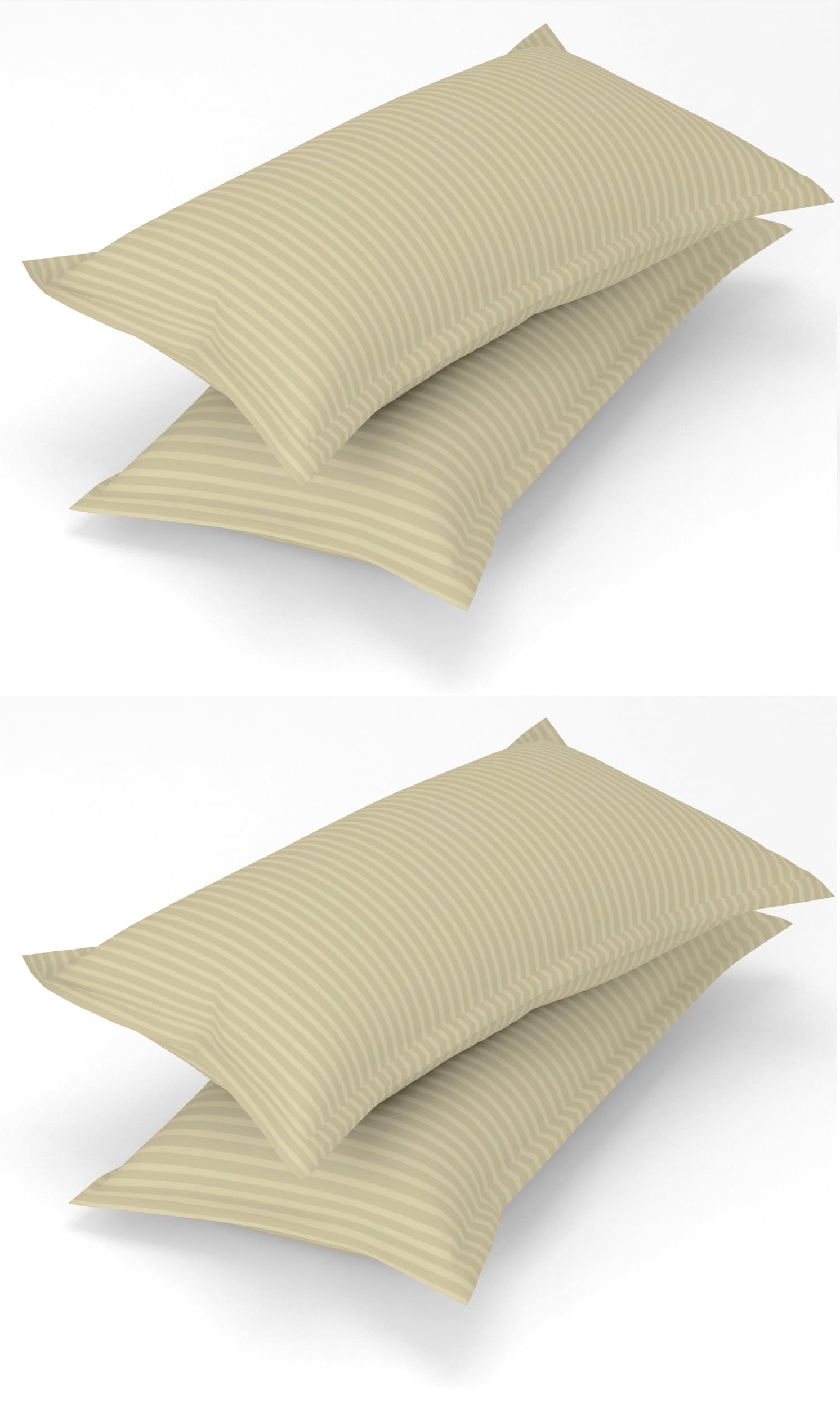 Beige Stripe Pillow Covers - Soft Cotton -6 Beige Stripe Pillow Covers - Soft Cotton -6