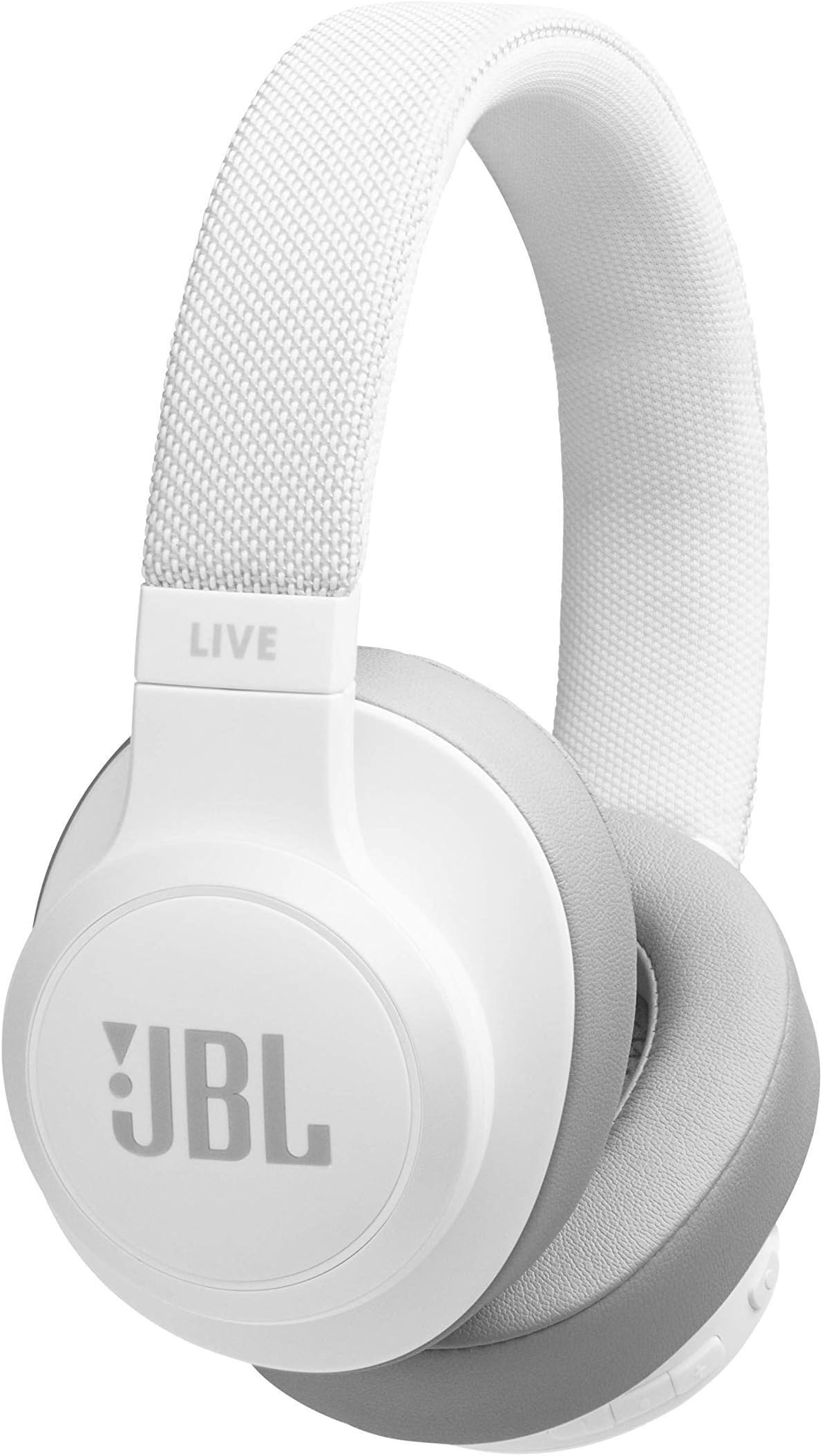 (Refurbished) JBL Live 500BT Wireless Over-Ear Voice Enabled Headphones (White)