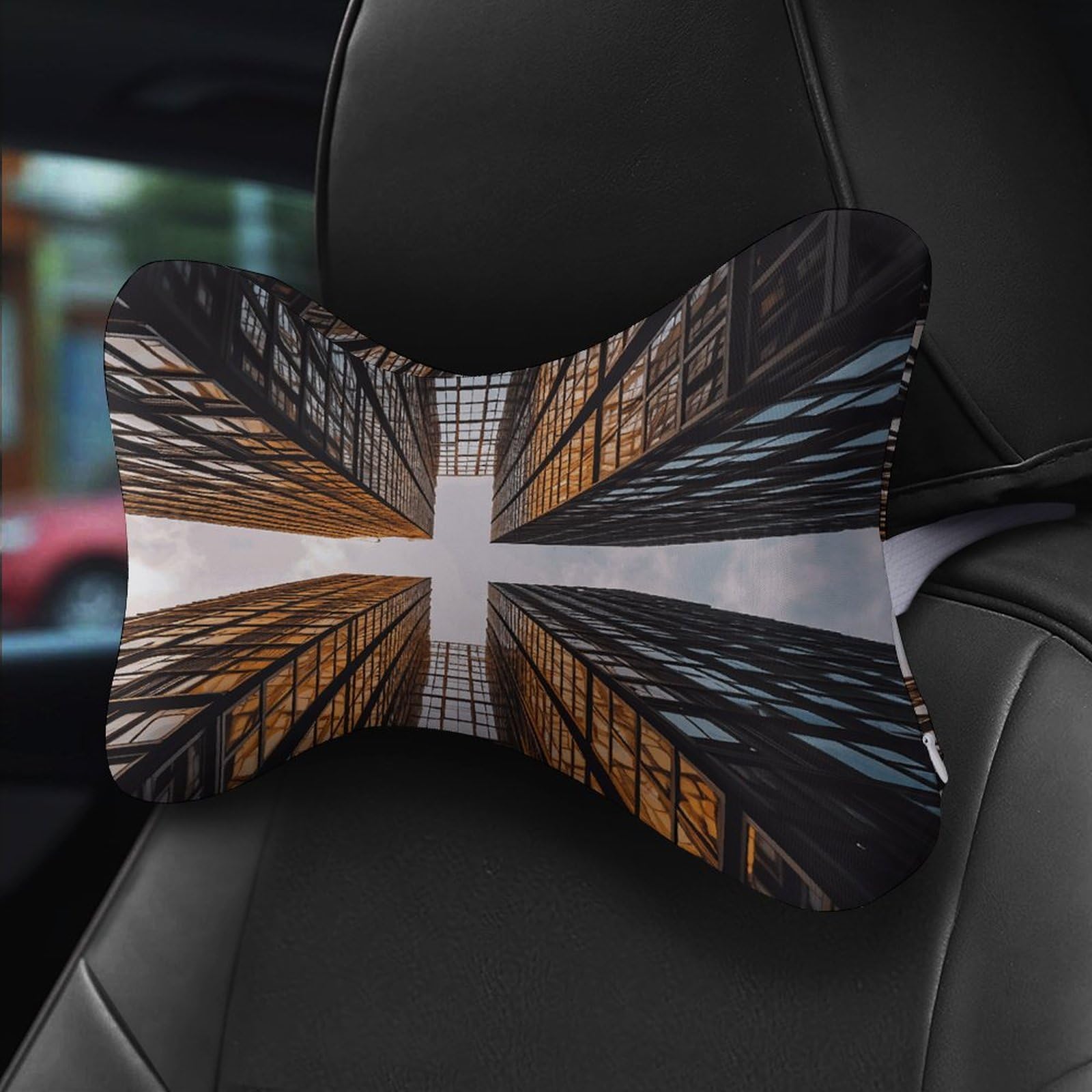 Almohada de rascacielos mirando hacia arriba en el cielo, núcleo de almohada de espuma viscoelástica, cojín, proporciona apoyo para el cuello, almohadas de coche para viajes y oficinas en