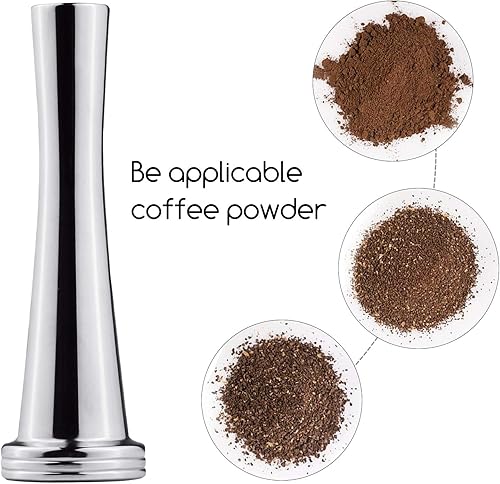 Miniatura 7 de Tamper de café de 0.945 in para prensa de café Nespresso Acero inoxidable Plata Tamper Café Martillo sólido Suministros de cafetería, C-adecuado