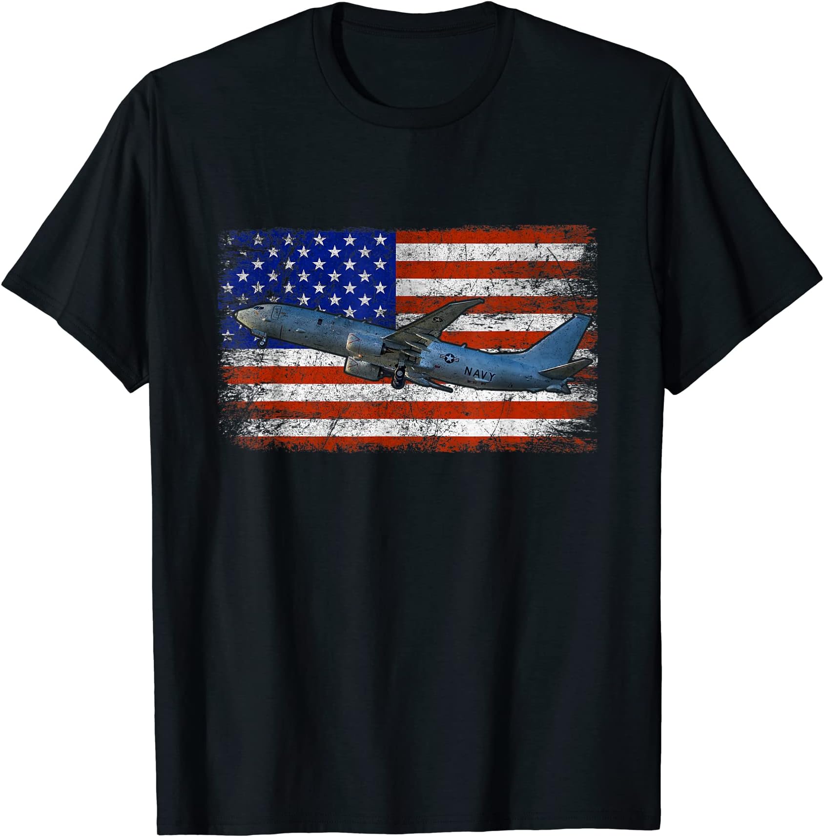 P-8 Poseidon Anti Submarine Airplane Vintage Flag T-Shirt
