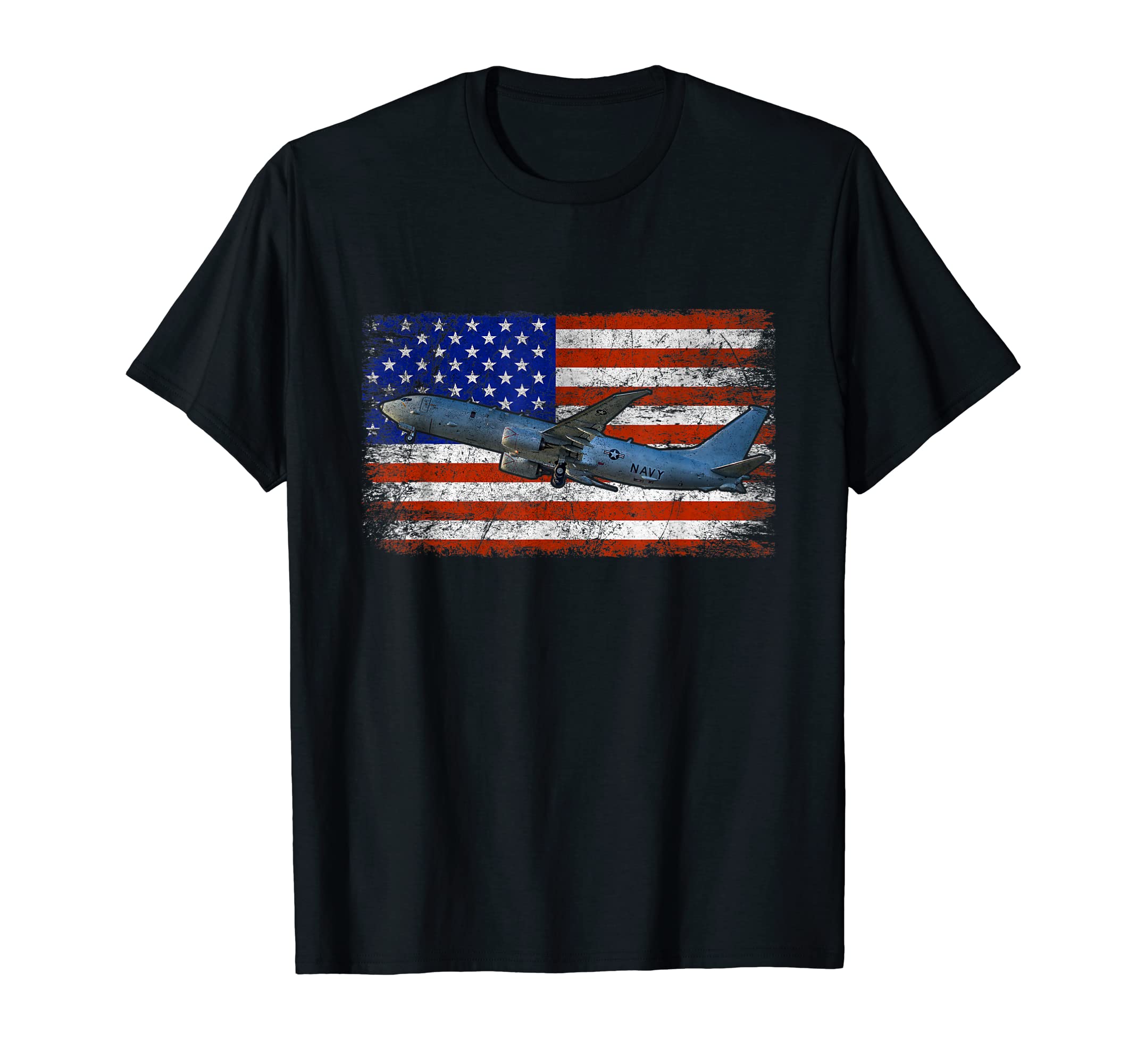 P-8 Poseidon Anti Submarine Airplane Vintage Flag T-Shirt