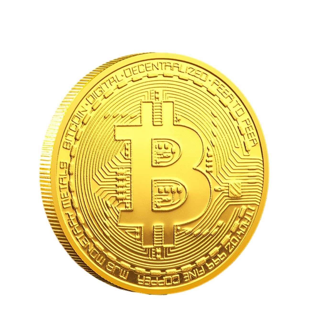 Bitcoin Souvenir Coin with Display Case – Crypto Collectible Coin Blockchain Cryptocurrency (Not Real Cryptocurrency)