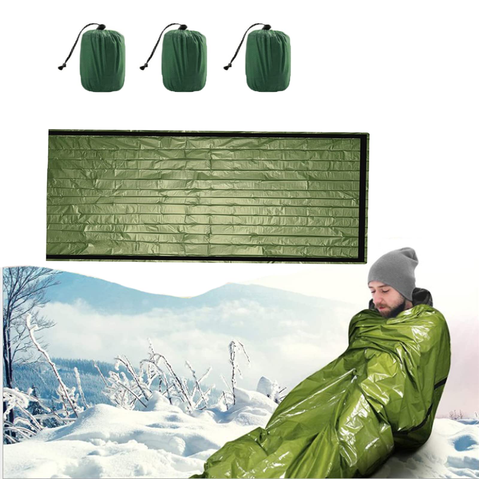 Sacco A Sopravvivenza ELUTENG - 2 Pezzi Con Fischietto, Leggero - Foto 3