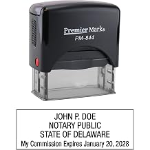 Delaware Notary Self-Inking Rubber Stamp - Meets State Specifications