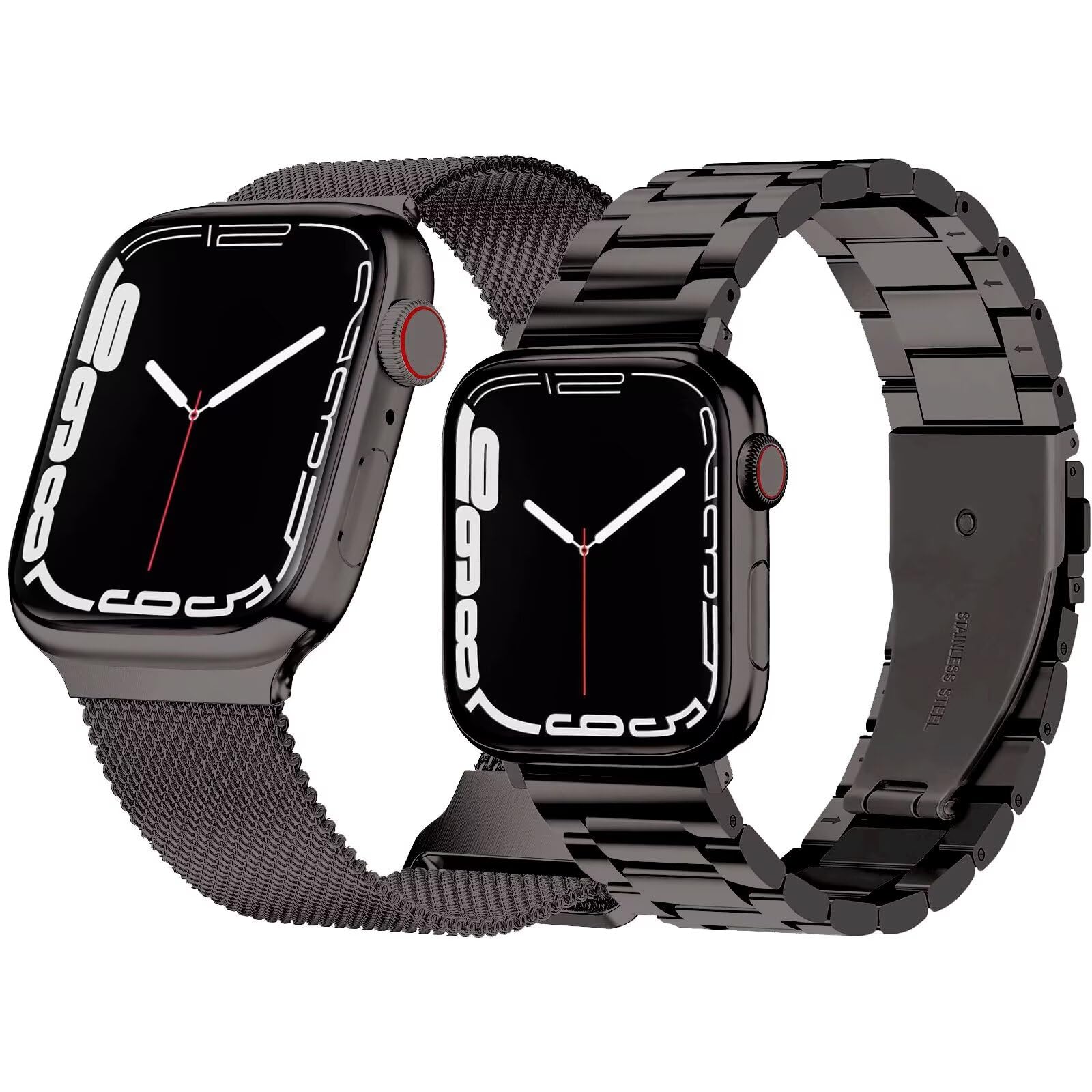 Hongxinzhan Confezione da 2 Cinturino di ricambio in metallo compatibile con Apple Watch