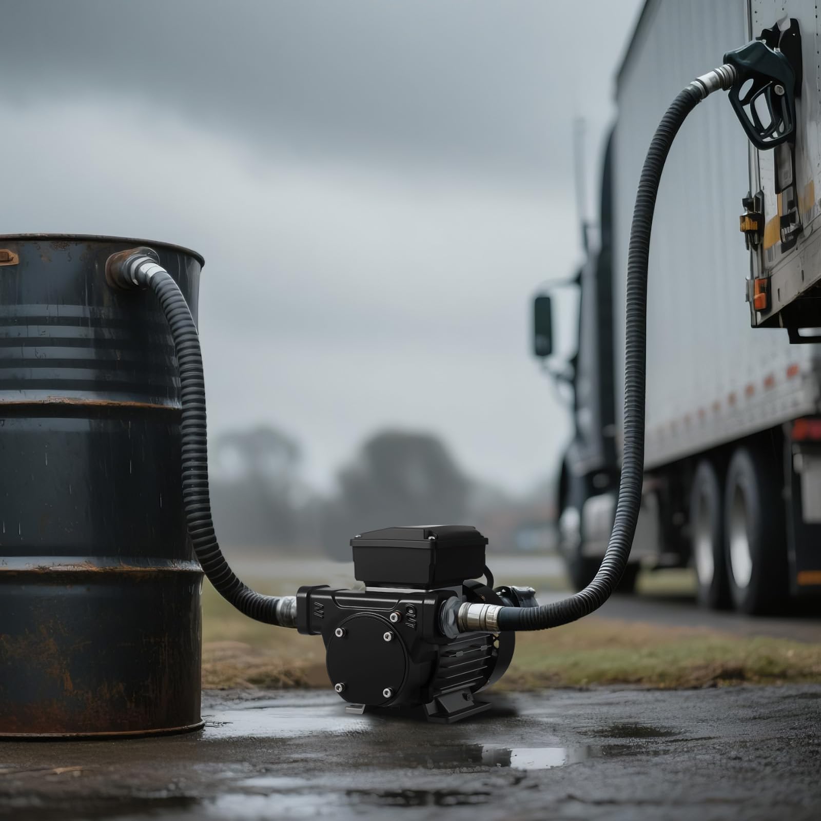 VEVOR Pompa Elettrica di Trasferimento Carburante 230V, 60 L/min, Altezza di Aspirazione Massima 2,4 m, Altezza di Sollevamento Massima 13,7 m, per Veicoli, Cantieri Edili, Aziende Agricole