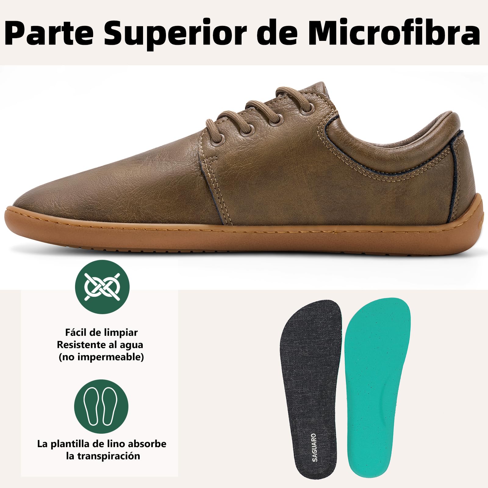 SAGUARO Zapatillas Minimalistas Barefoot Hombre - con Puntera Ancha, Noble II, Talla 36-48