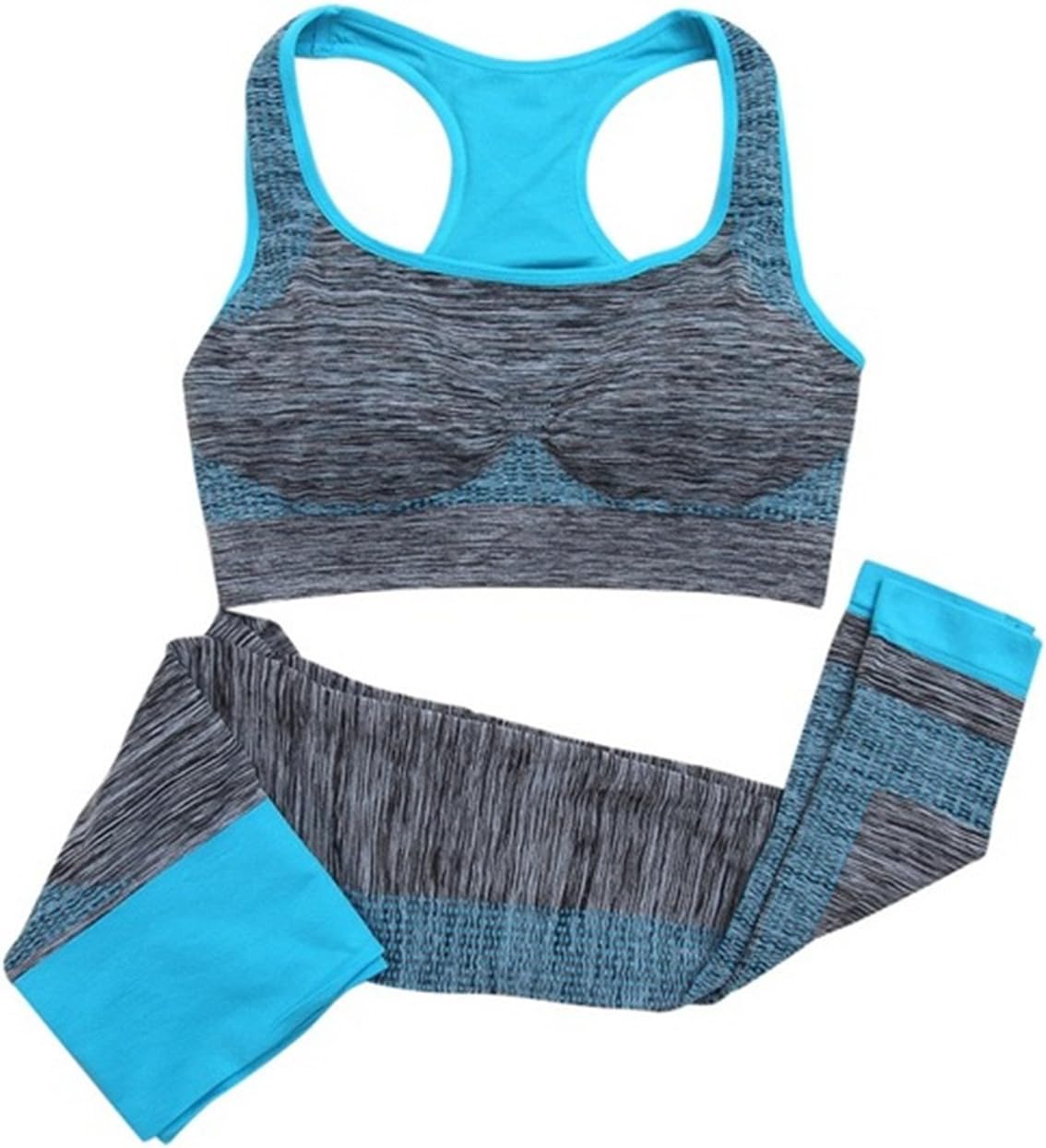FABSELLER Women Yoga Sets Workout Bra Pants Set Fitness Gym Running Clothing Suits Racerback & Leggings Sportwear Exercise Outfits Yoga Sets