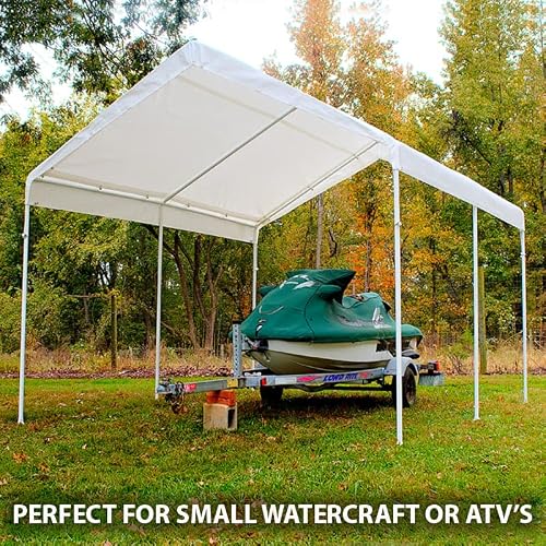 King Canopy Universal Canopy 10-Feet By 13-Feet, 1 3/8-Inch Steel Frame, 6 Leg, Quick Shade, Camping, Boat Shelter, Events, Party Tent, Carport, White, C61013Pc #TOP7