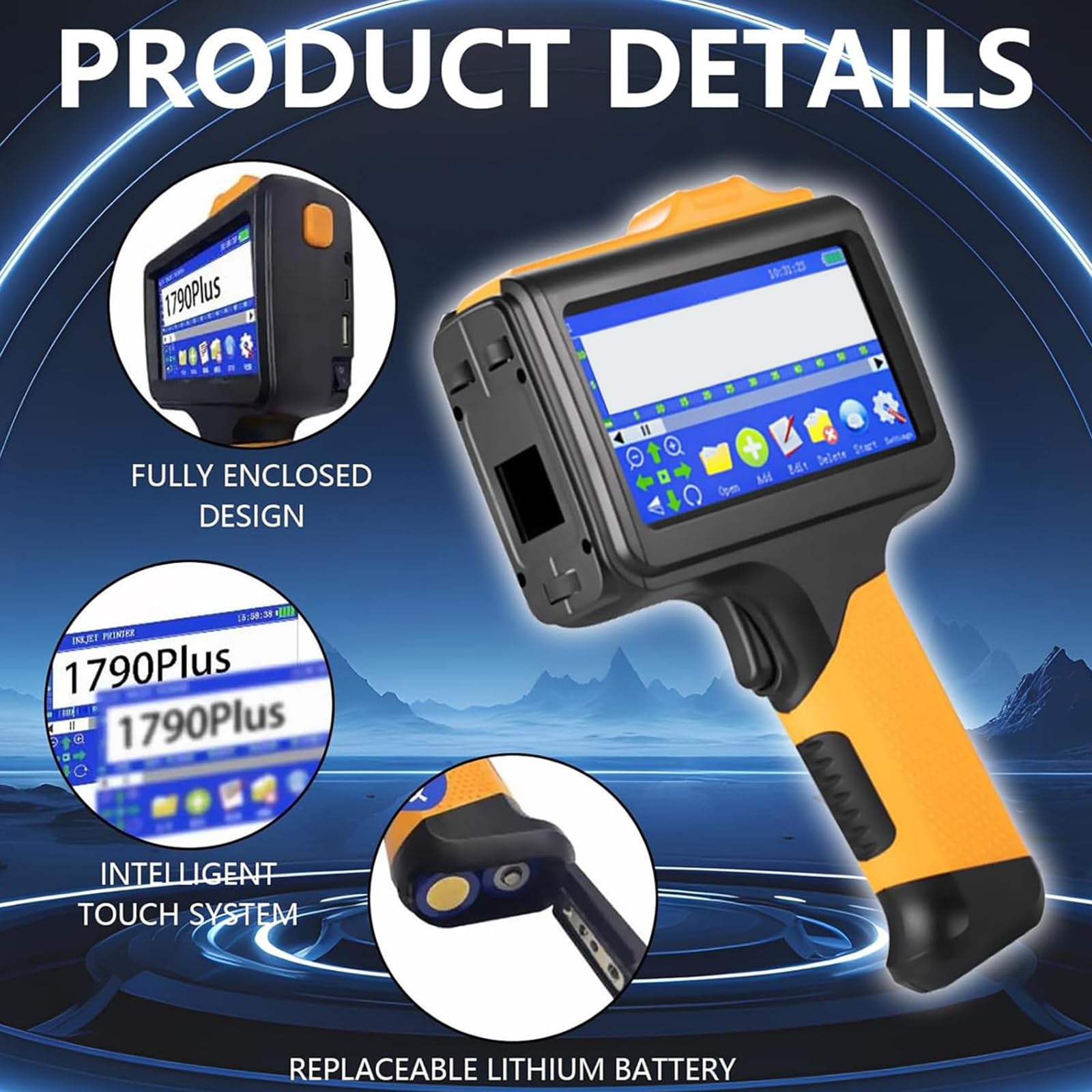 Stampante Inkjet Manuale, Codificatore Lotti 12,7mm Touch, Inchiostro 42ml | Stampa 1–5 Righe, Testo Variabile e Codici QR, Distanza 2–5mm e Inchiostro Nero ad Asciugatura Rapida per Diversi Materiali