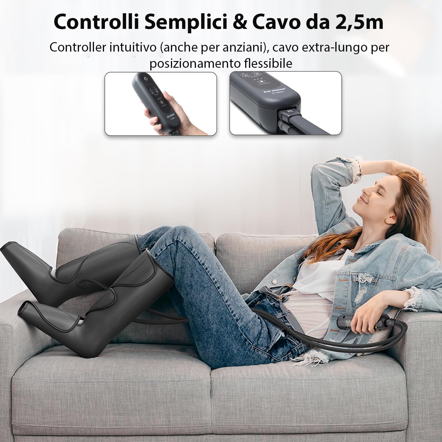 FIT KING Pressoterapia per Casa Massaggiatore per Gambe per il Dolore e la Circolazione Pressoterapia Linfodrenaggio Il Massaggio Compressivo aiuta a Ridurre il Gonfiore e ad Alleviare il Dolore