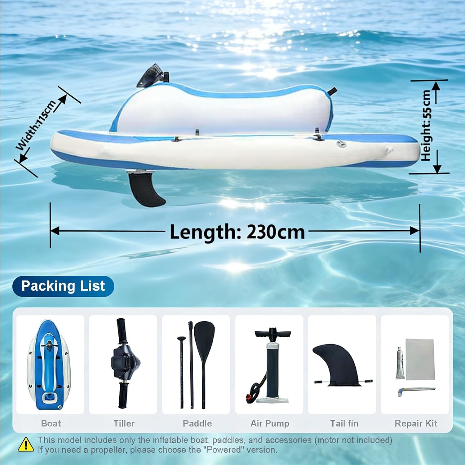 Inflatable Boat 2 Person Fishing Kayak – Spacious Blow up Kayak for Adults, Heavy-Duty Pool Floats with Paddle, Stable Inflatable Yacht for Family Outings