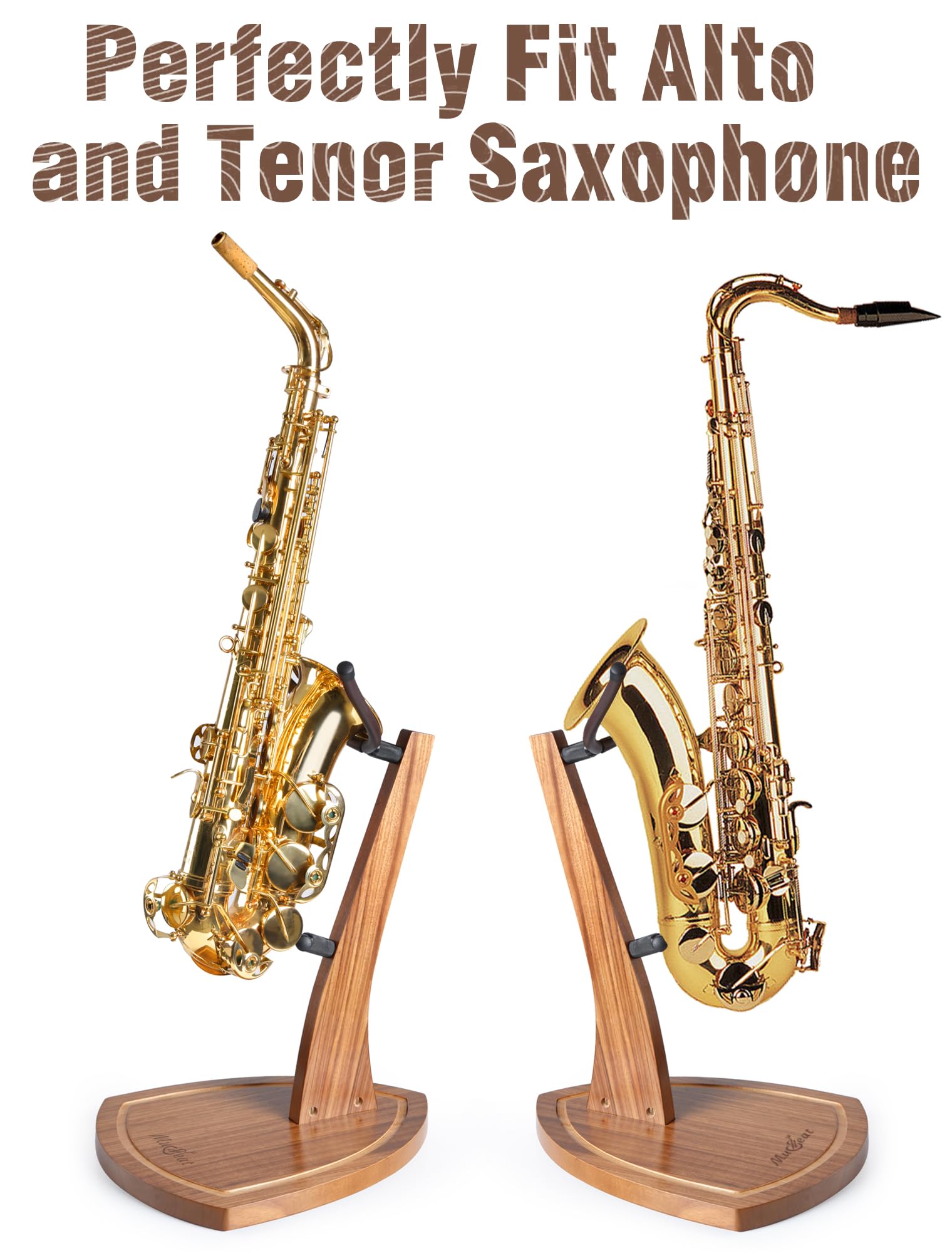 Support de saxophone en bois pour saxophone alto, support de saxophone grain zébré