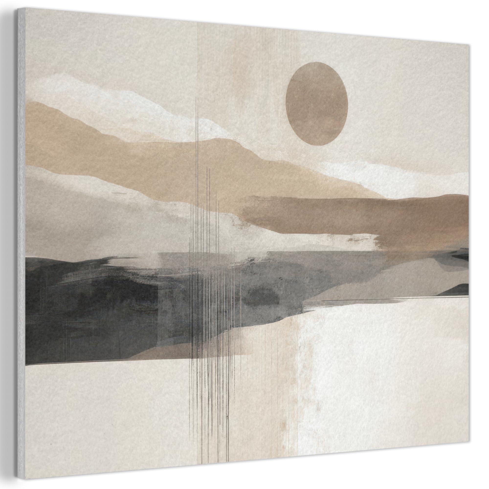 MuchoWow© Felt Panel 100x70 cm Framed Design Print Accent Interior Wallart Decoration Wall Art Minimalist - Landscape - Dimension
