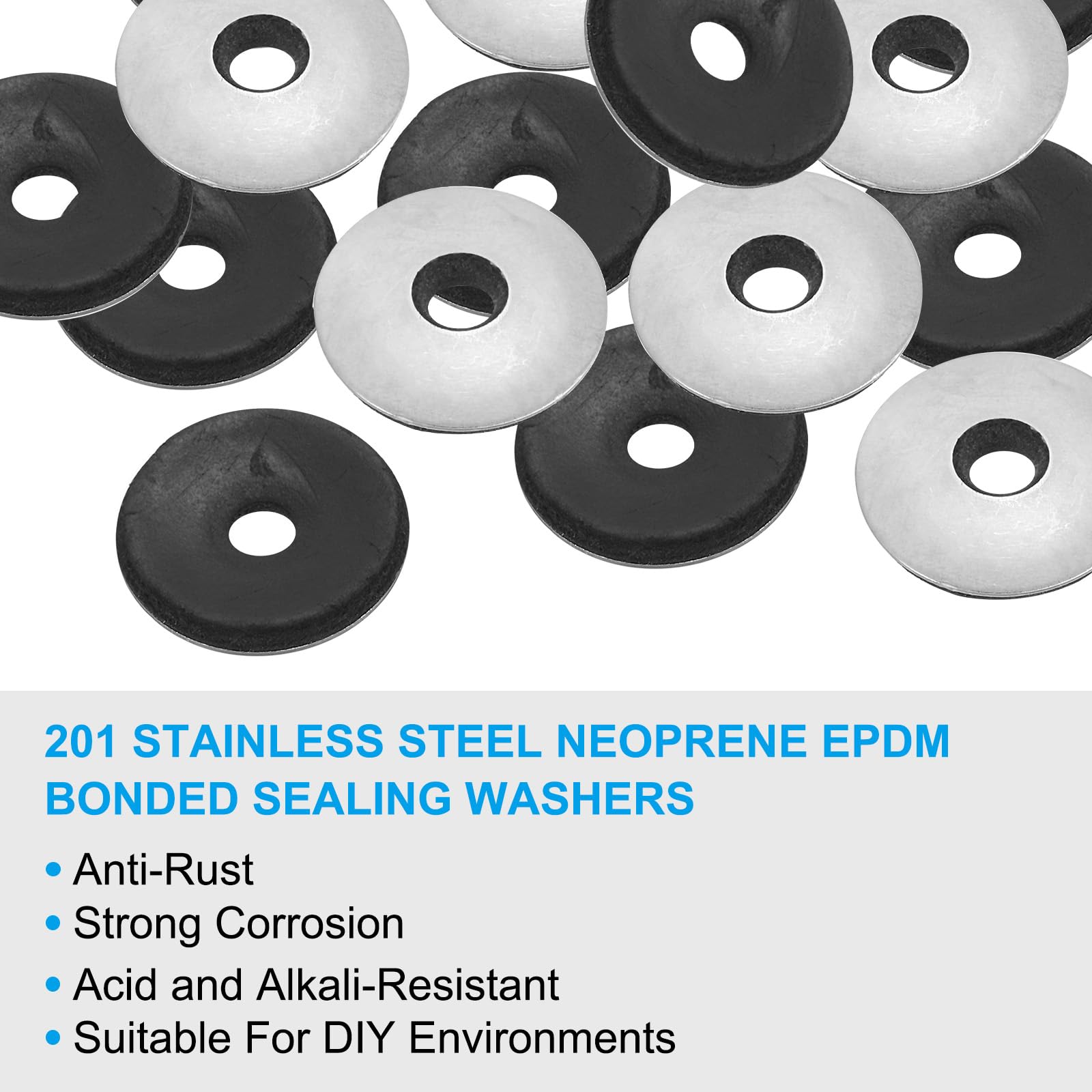 PATIKIL 7/32"x3/4" EPDM Bonded Sealing Washers - Image 3