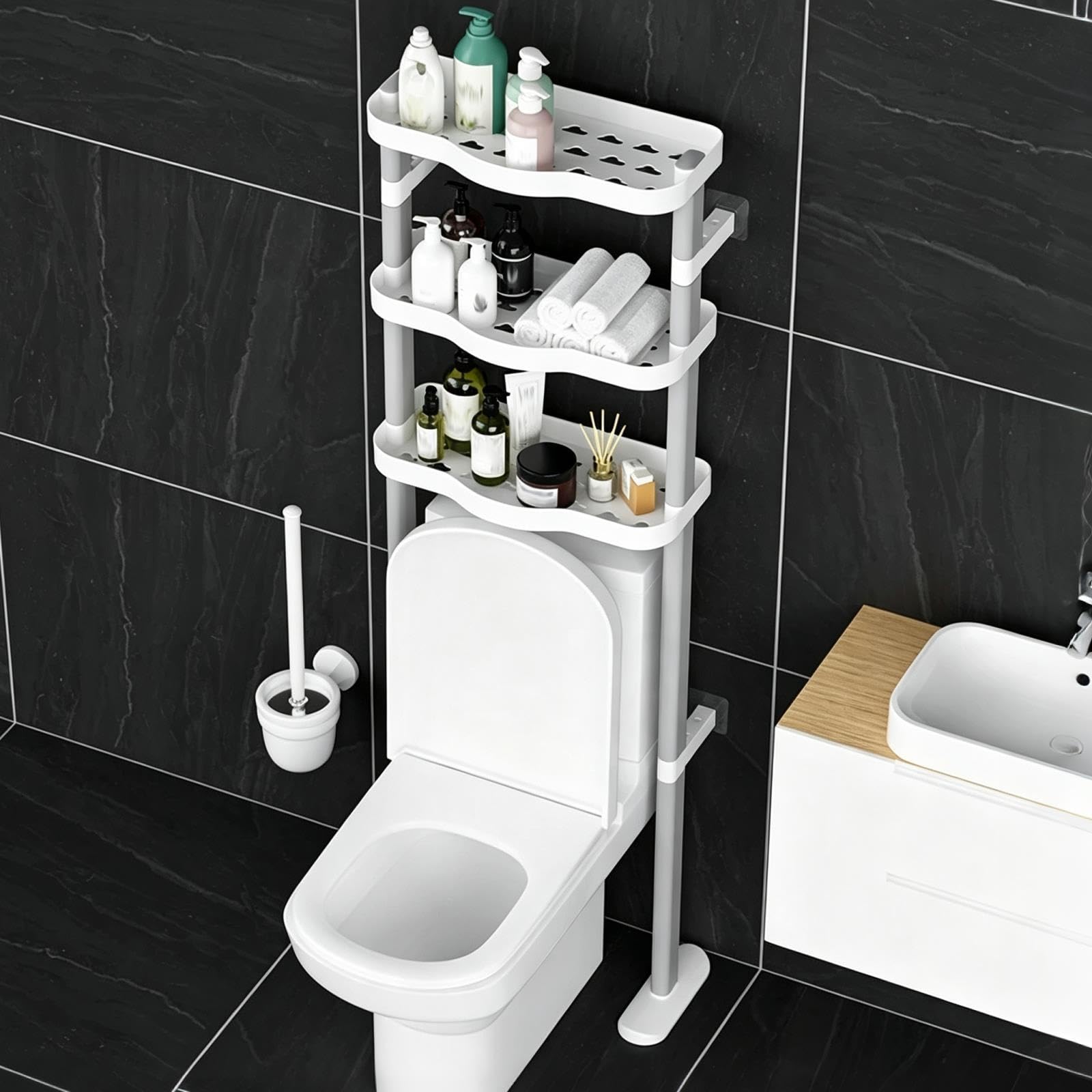 Generico Mensola WC, Scaffale Bagno Sopra Toilette, Salvaspazio