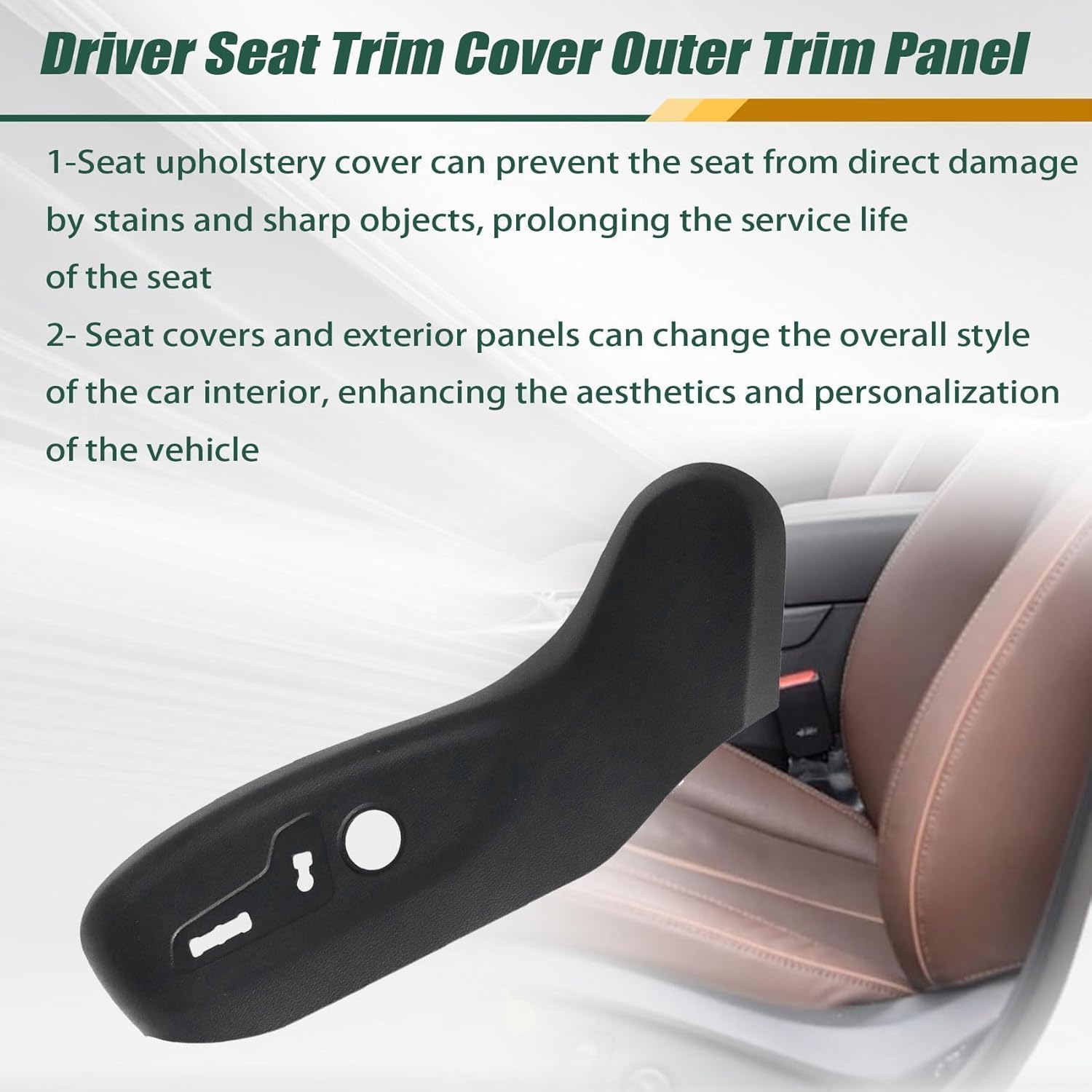 Priprilod Driver Left Seat Trim Cover Outer Trim Panel Compatible With Hyundai Sonata 2015 2016 2017 2018 2019# 88051-C2020-TRY