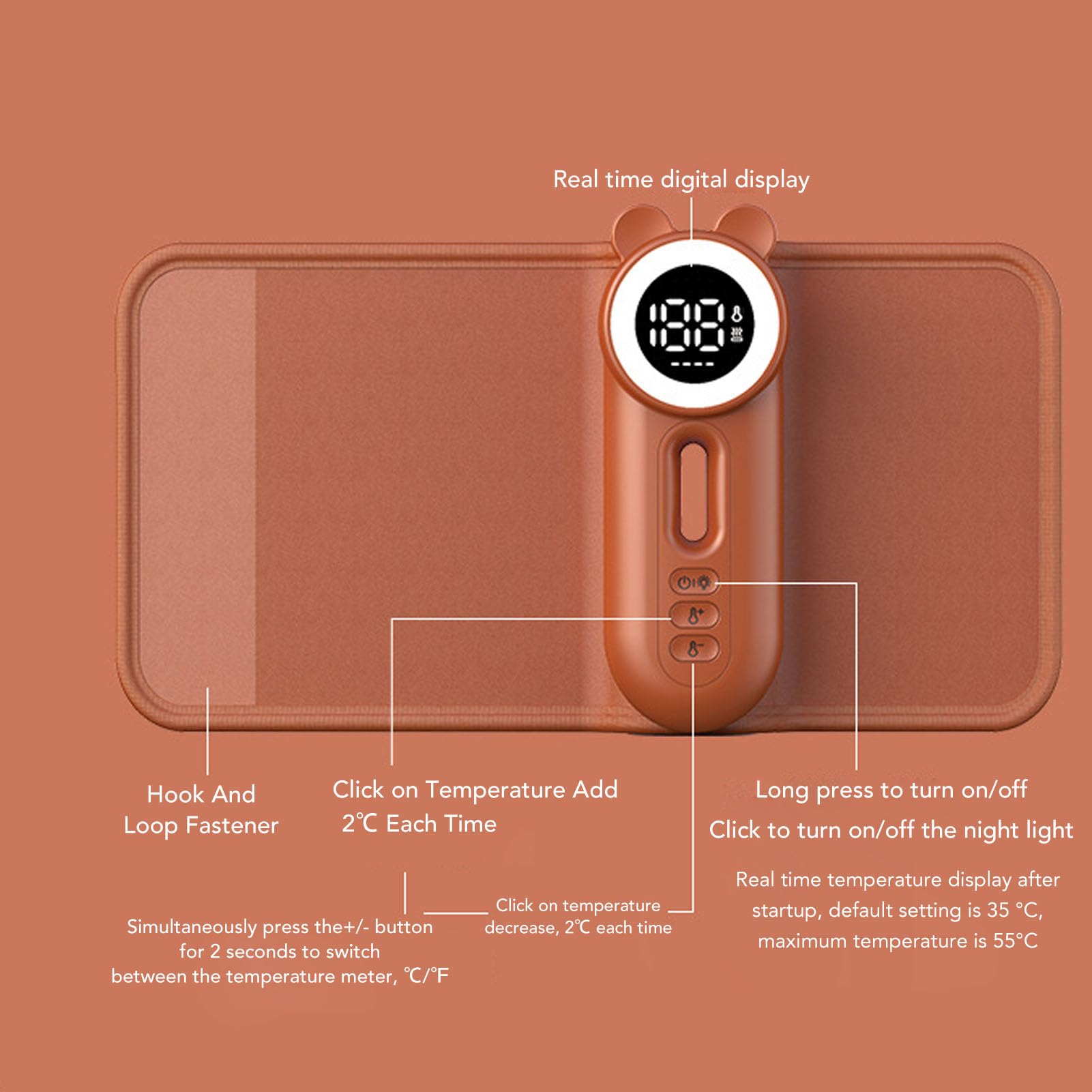 Scaldabiberon, Riscaldamento a Temperatura Costante Display Digitale a LED Scaldalatte Portatile per Alimentazione Notturna in Viaggio a Casa con Batteria da 8000 mAh in Plastica