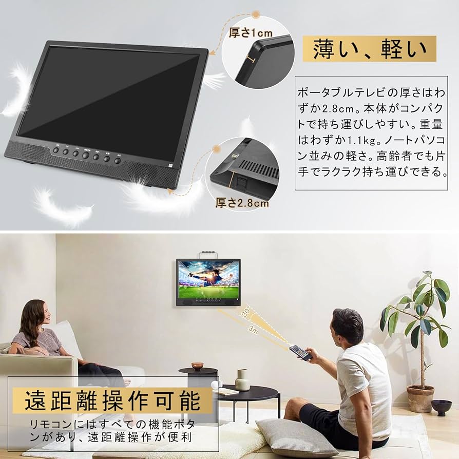 Amazon | Tingu[2024新登場]ポータブルテレビ 小型テレビ 14.1