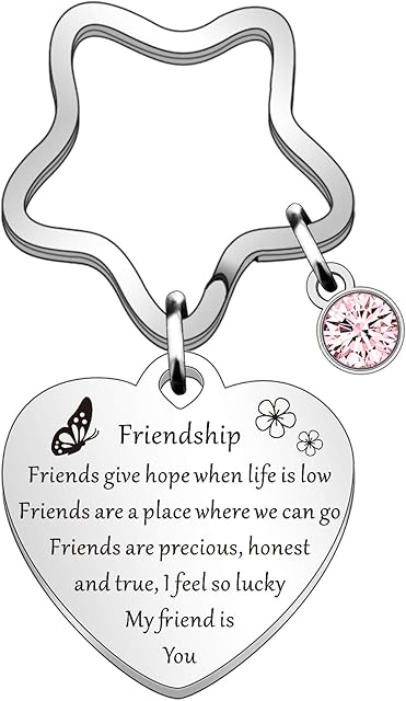 QMVMV Best Friend Keyring Gifts Sentimental Inspirational Gift for Cheer up Women Friendship Present for her