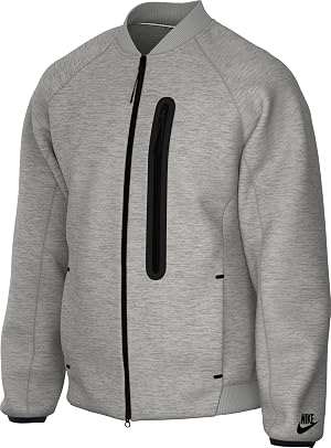 Nike Sportswear Tech Fleece sweatshirt Bomber Jacket Gray Mens sz Large