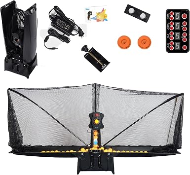 Automatic Ping Pong Robot with Auto Recycling 9 Spins, 4-40m/s, 90 Balls/Min, Jam-Proof, Foldable Home Use for Beginner to Pro