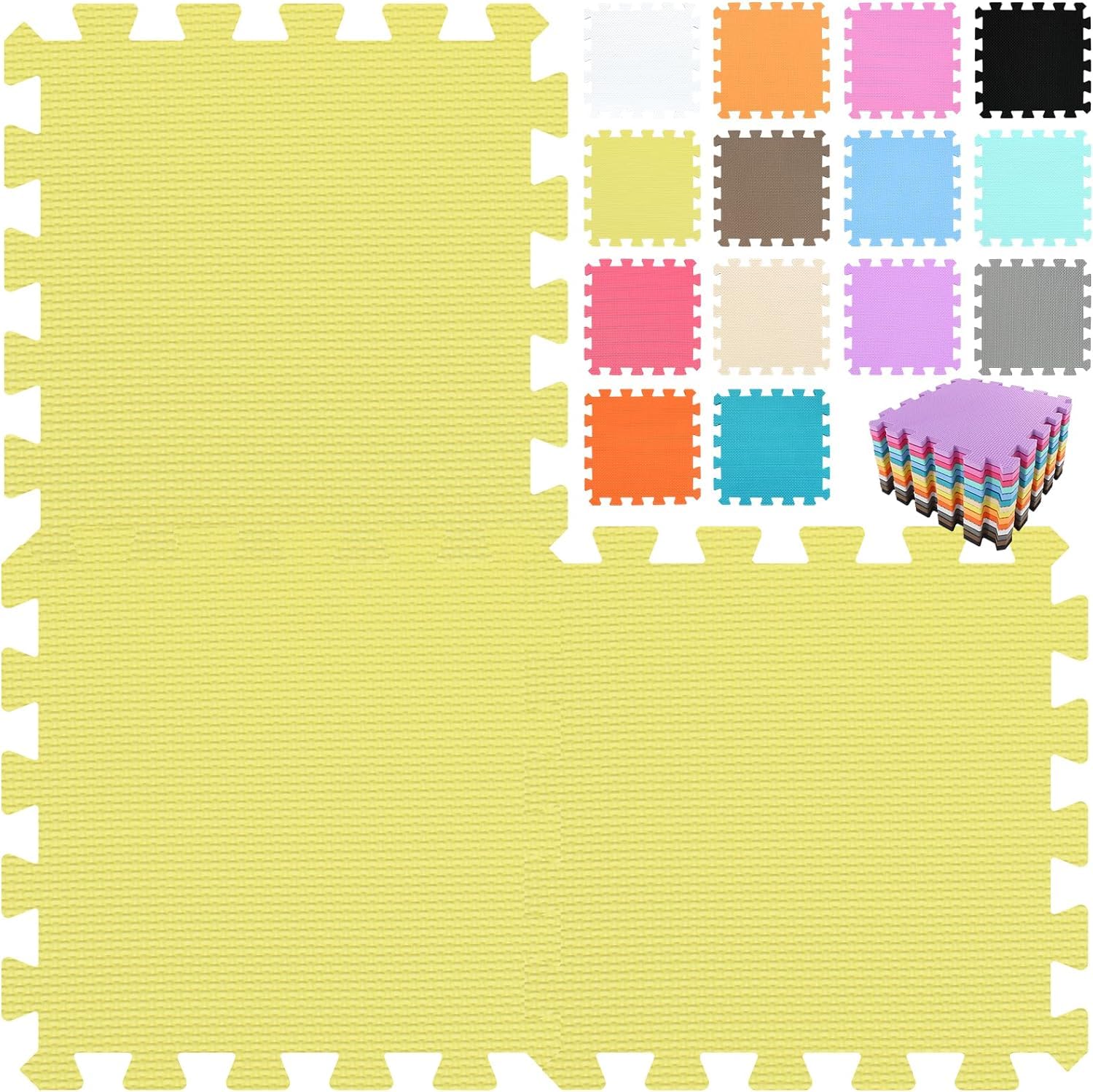 MUNDET WALA Gym Floor Mat, Exercise Mat, EVA Foam Interlocking Tiles, Protective Flooring for Gym Equipment and Workouts, 12mm Extra Thick (Yellow4Tiles-16SQFT) (B0D2HY3QC2) Amazon Price History, Amazon Price Tracker