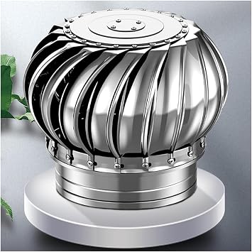 Rotating Ventilator Cap,Rotating Roof Vents, Roof Wind Turbines Cap Vent, 8 10 12Inch Vent Automatic Rotation by Wind/air Flow No Consumption, Easy to Install40cm15.7in