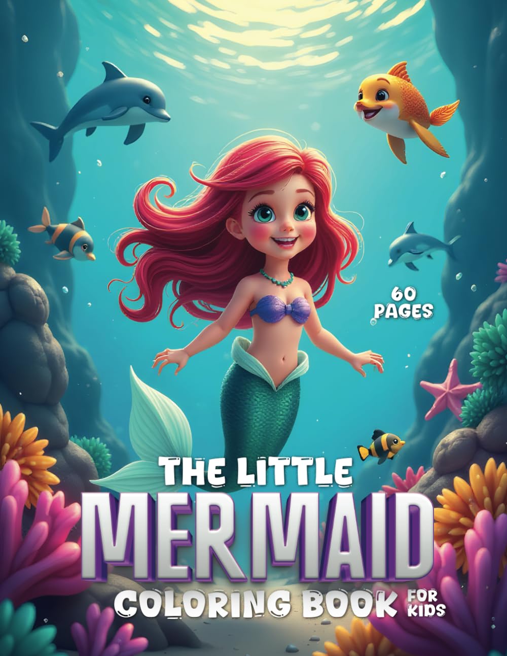 The Little Mermaid coloring book for kids: Color the Magical Ocean with The Little Mermaid and Friends!