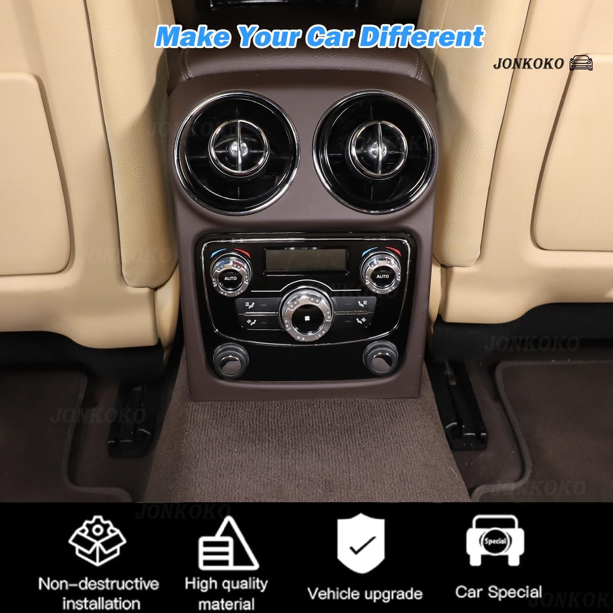 Aluminum Alloy Air Conditioner Switch Button Knob Cover Compatible with Jaguar XJ 2010-2019 Car Rear Seat AC Knob Ring Switch Cover,Interior Accessories Air Conditioner Knob Cover Trim(B-Silver)
