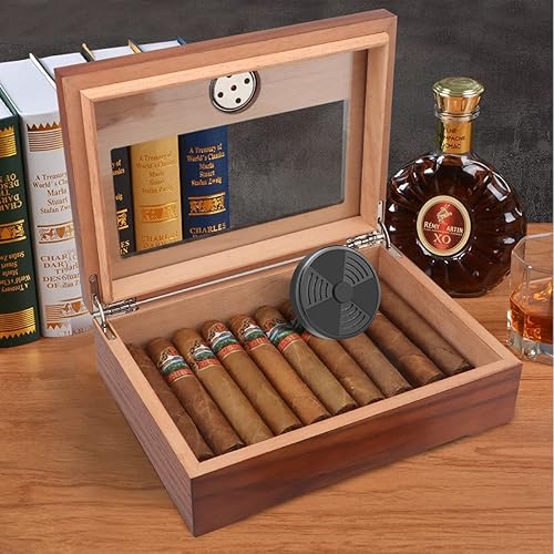 Miniatura 7 de TISFA Humidificador de puros, humidificadores ajustables del humidor del cigarro, humidificador redondo negro del humidor