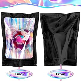 100 Pack Mylar Bags - 6.3 x 9.4 Inch Resealable Smell Proof Bags Foil Pouch Flat Bag with Front Window Black