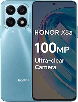 HONOR X8a Mobile Phone Unlocked, 100MP Triple Camera, 6.7" 90Hz Fullview Display, 6 GB+128 GB, Android 12, Dual SIM, Cyan Lake