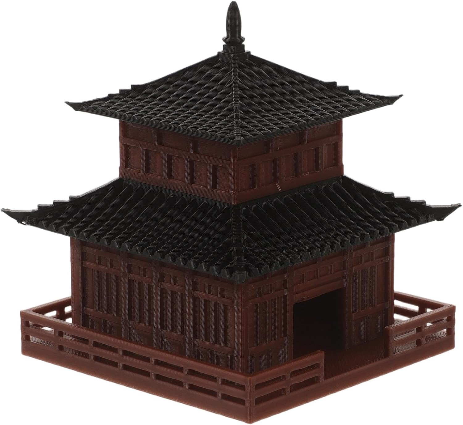 Mini Pagoda Statue Plastic Desktop Ancient Building Model for Bonsai