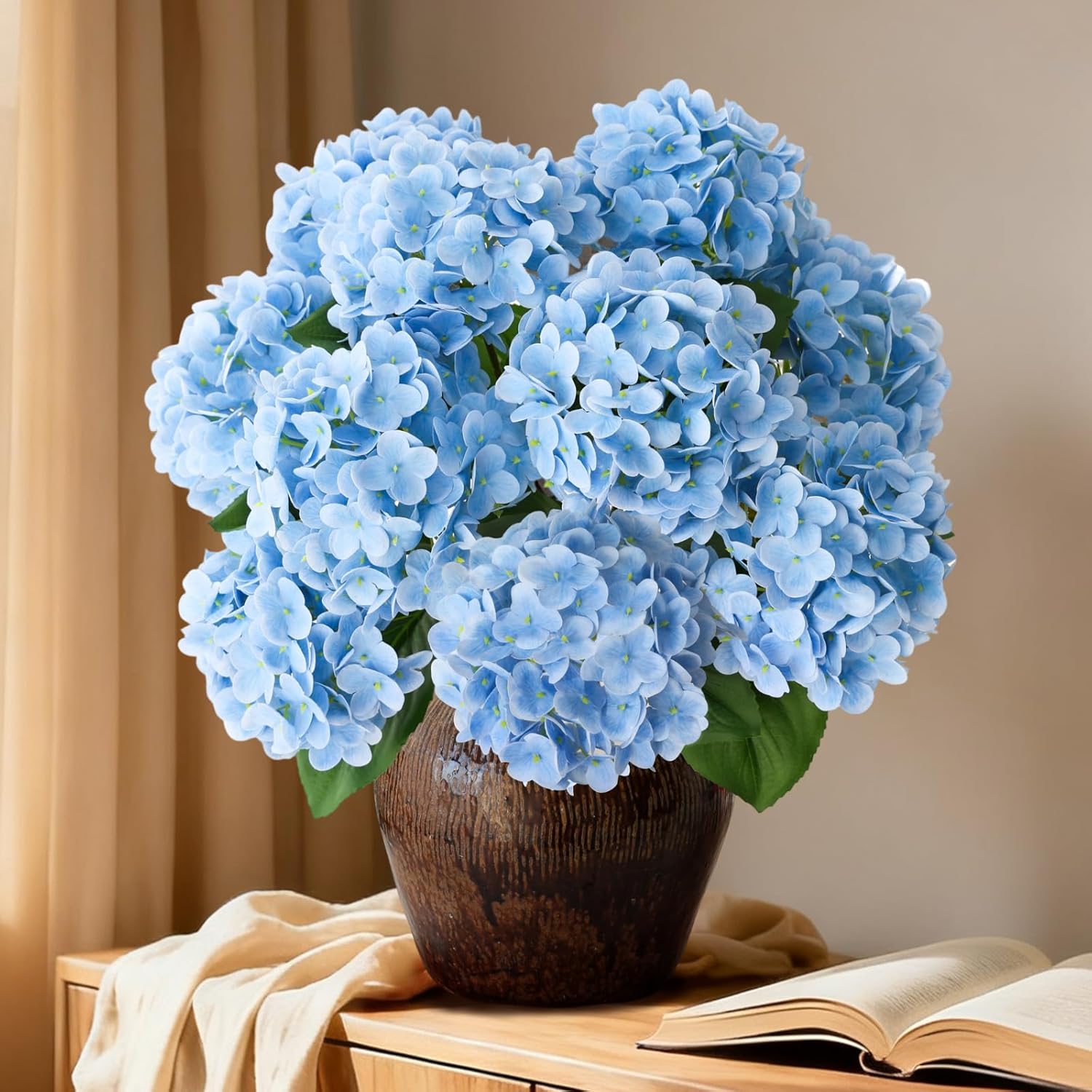 A Bunch 21in, Real Touch Hydrangea Artificial Flowers, with 5pcs Flower Head 10pcs ...