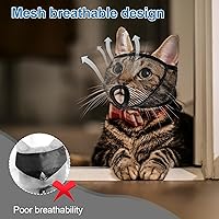 Vista 5 de Bozal para gatos para recortar uñas con malla suave cubierta, evita que se muerda y mastique (XS, negro)