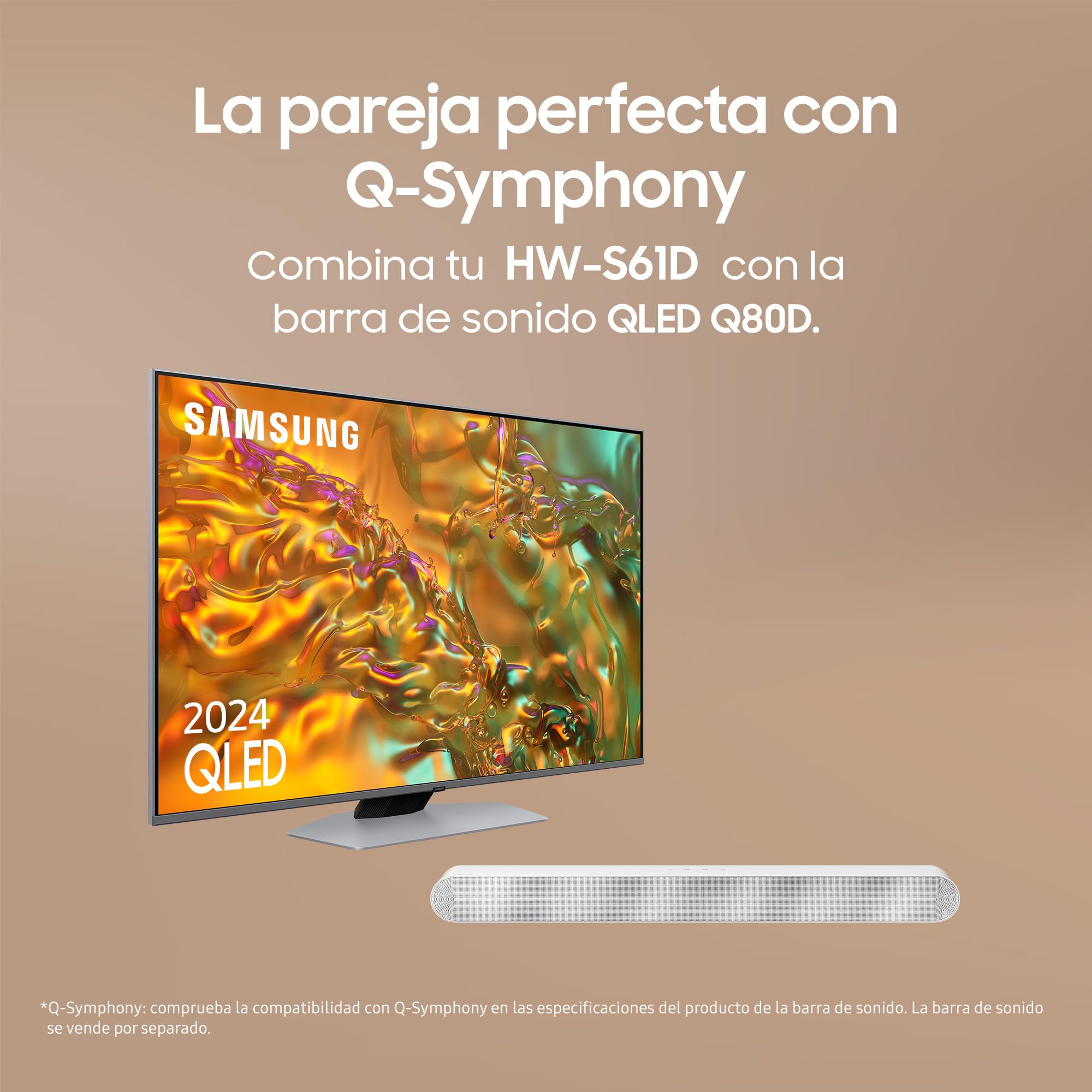 Samsung Soundbar HW-S61D/ZF Serie S, 7 Speaker, Wireless Dolby Atmos, Audio a 5.0 Canali, Q-Simphony, Alexa integrato e compatibile con Google Assistant, White 2024