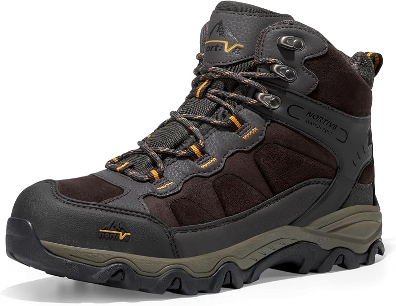 Botas de senderismo ligeras e impermeables NORTIV 8 para hombre | Botas de montaña de ante de caña media para trekking, acampada y montañismo al aire libre Paladin