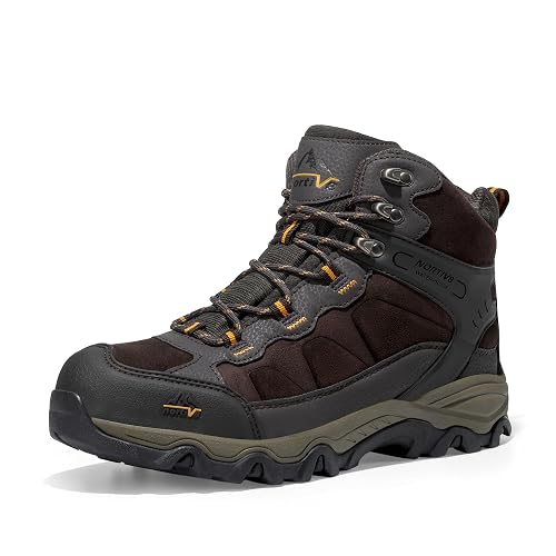 NORTIV 8 Men's Waterproof Lightweight Hiking Boots | Mid Top Suede Hiking Boots for Outdoor Trekking, Camping and Mountaineering Paladin