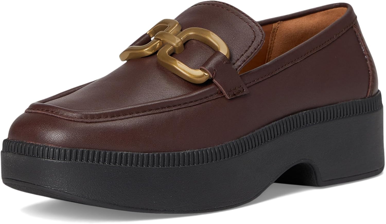 FitFlop F-Luma Square-Chain Leather Loafers