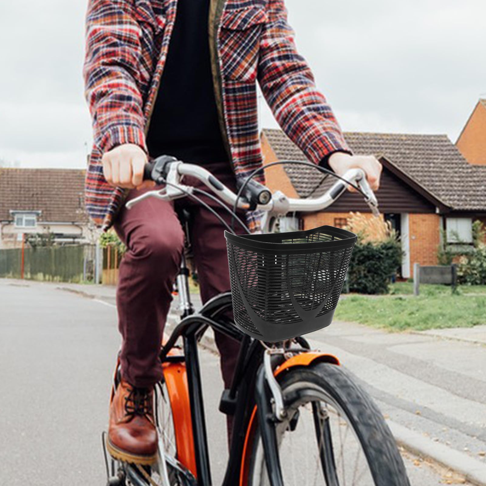 Cestino per Monopattino Elettrico e Bicicletta da Città in Plastica Resistente, Cestino Anteriore Spazioso da Manubrio, Facile da Installare per Pendolarismo Urbano e Mobilità