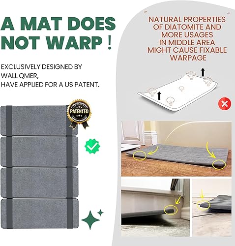 Miniatura 4 de Tapete de baño plegable de piedra, de secado rápido y antideslizante, tapete de tierra de diatomeas natural, multifuncional, ecológico, para baño,