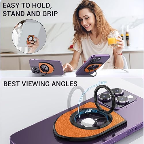 Miniatura 3 de Soporte magnético de doble cara para anillo de teléfono Magsafe, soporte de anillo de dedo con fuerza magéntica más fuerte, agarre de teléfono