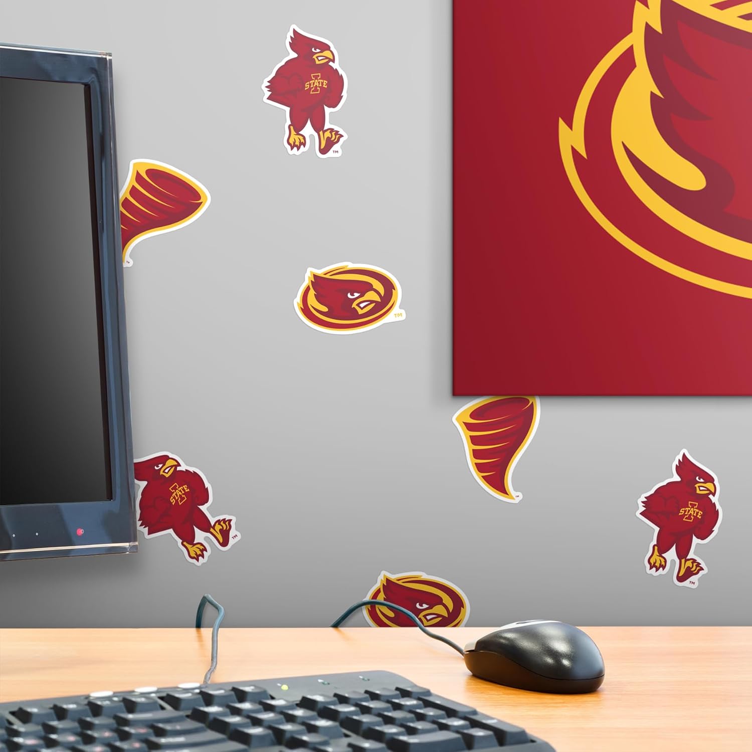 Iowa State University Secondary Logo Vinyl Sticker Pack – 50 Waterproof Cyclones Tornado Icons & Cardinal Mascot Head Decals for Laptop, Water Bottle, Tablet, Car, Skateboard & More - Image 6