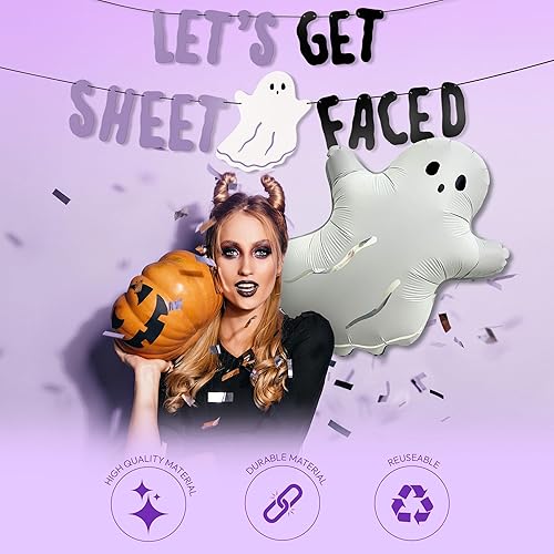 Miniatura 4 de HOUSE OF PARTY Pancartas con globos de aluminio (Let's get sheet facing banner & ghost balloon) Es tu estandarte del día del abuelo,Vamos a