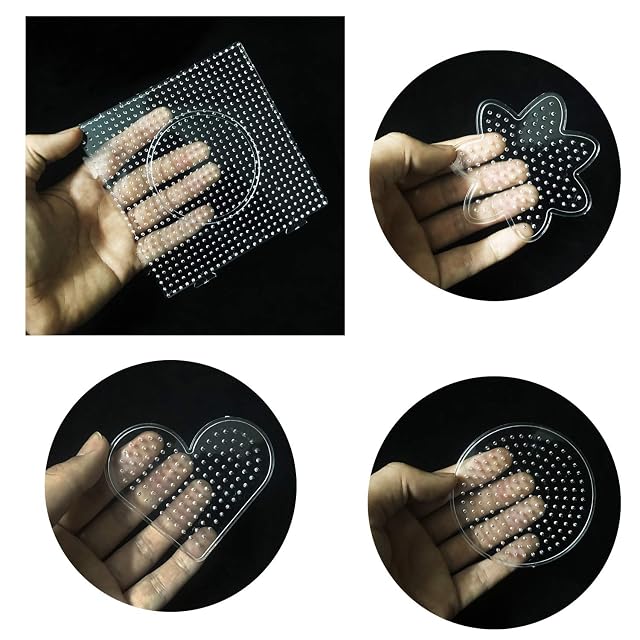 Foto 4 de 7 de Allazone 5mm 10 Pz Pegboards Plantillas Grandes con 6 Pz Cuentas Blancas, 10 Pz Papel de Planchado