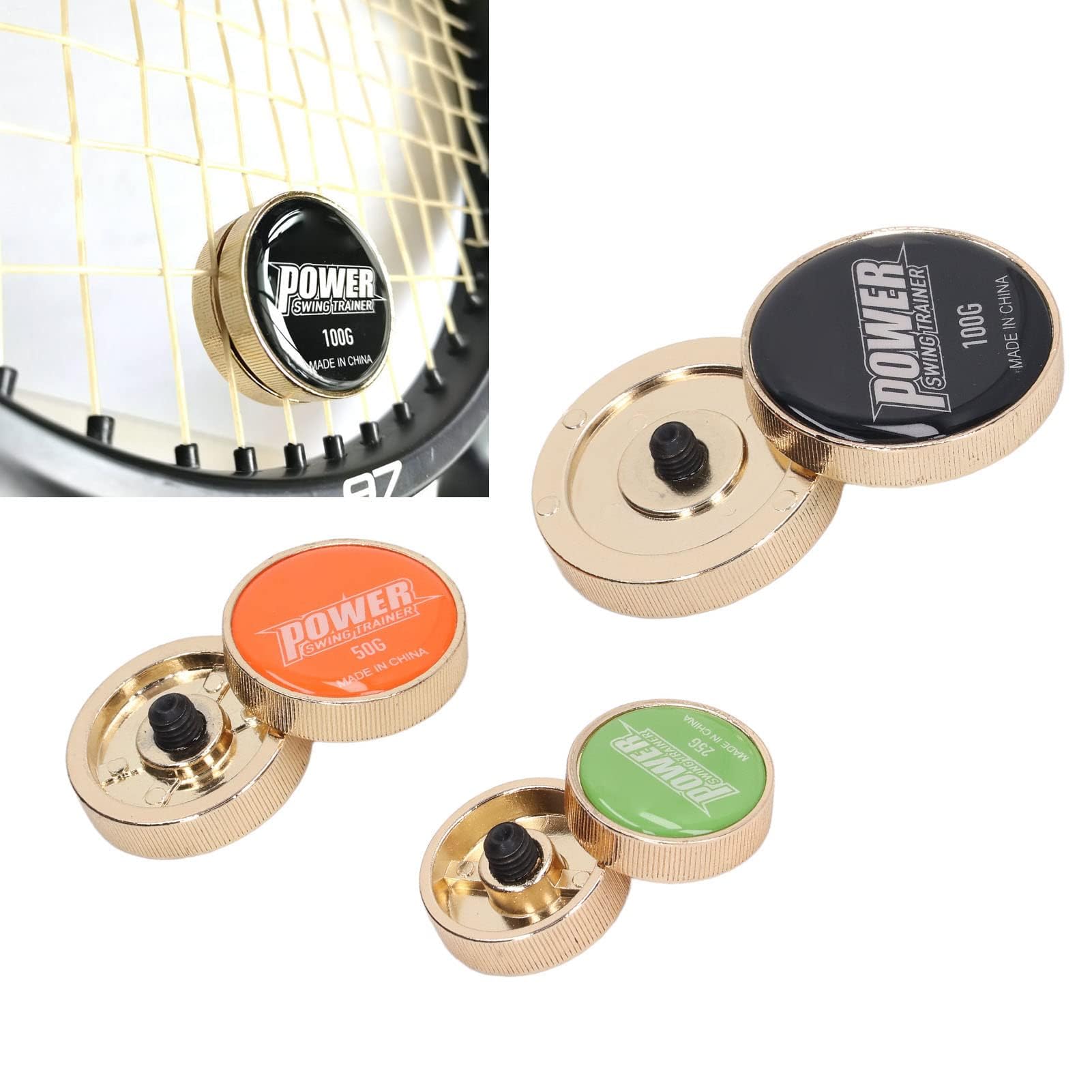 VGEBY Tennis Gewichtszugabeger?t, Trainingshilfe f¨¹r Tennisschl?ger, Gewichtszugabeger?t f¨¹r Profispieler und Amateure, 100 G, 50 G, 25 G, f¨¹r Training und Matchvorbereitung