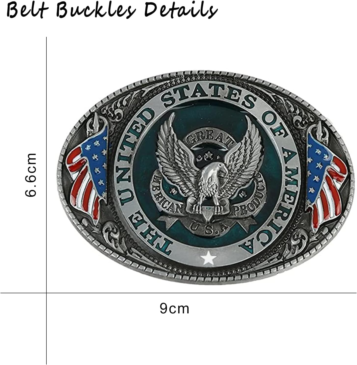 Western Belt Buckle Cowboy Rodeo Running Horse Antique Floral Engraved Rope Edge Design Belt Buckle for Men Women - Image 2