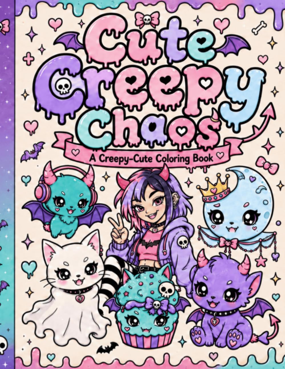Cute Creepy Chaos: A Creepy-Cute Coloring Book
